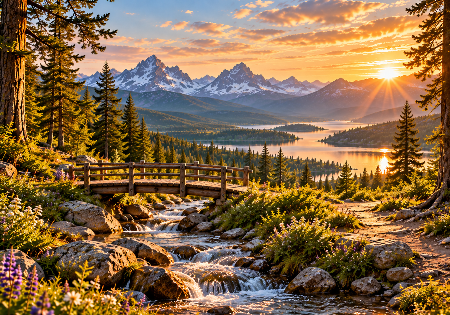 Bridge with Mountains